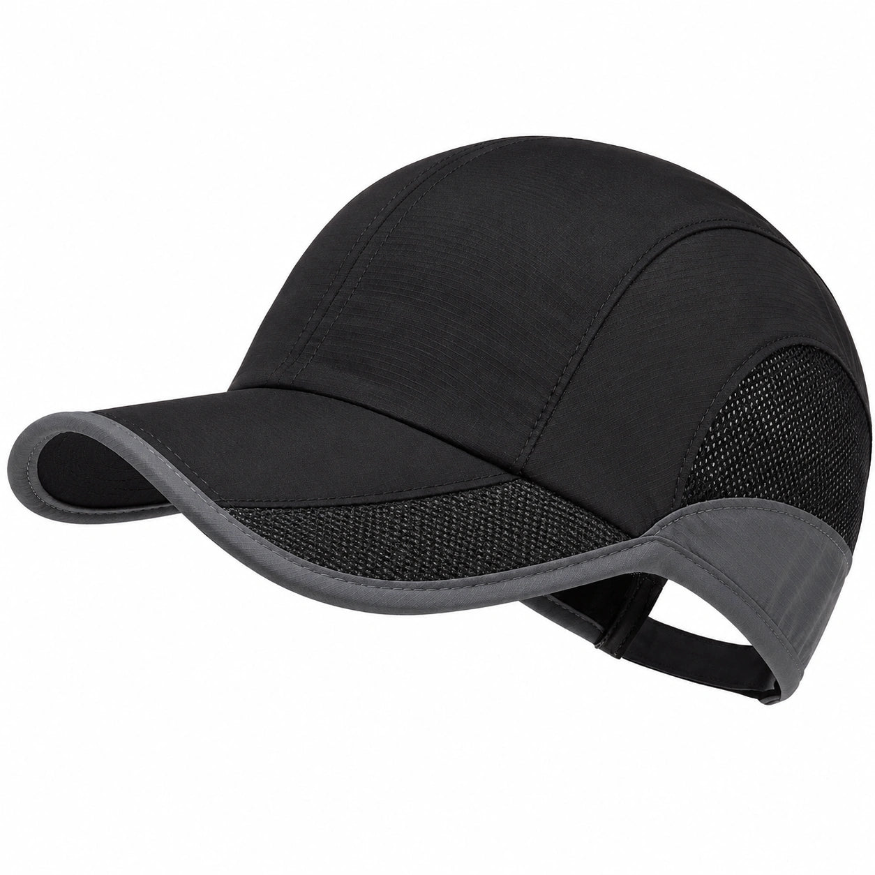 Schwarze Baseballkappe mit Netzeinsatz und Klettverschluss
