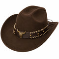 Cowboy-Hut Dunkelbraun mit Messingapplikationen