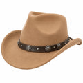 Klassischer Cowboyhut Unisex Braun mit Verziertem Lederband