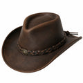 Brauner Cowboyhut mit Geflochtenem Band und Verzierung