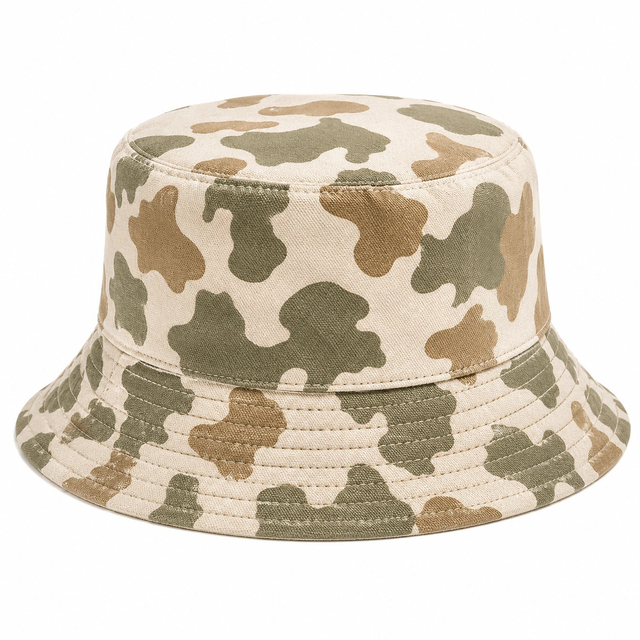 Unisex Tarnmuster Fischerhut Beige/Grün/Braun
