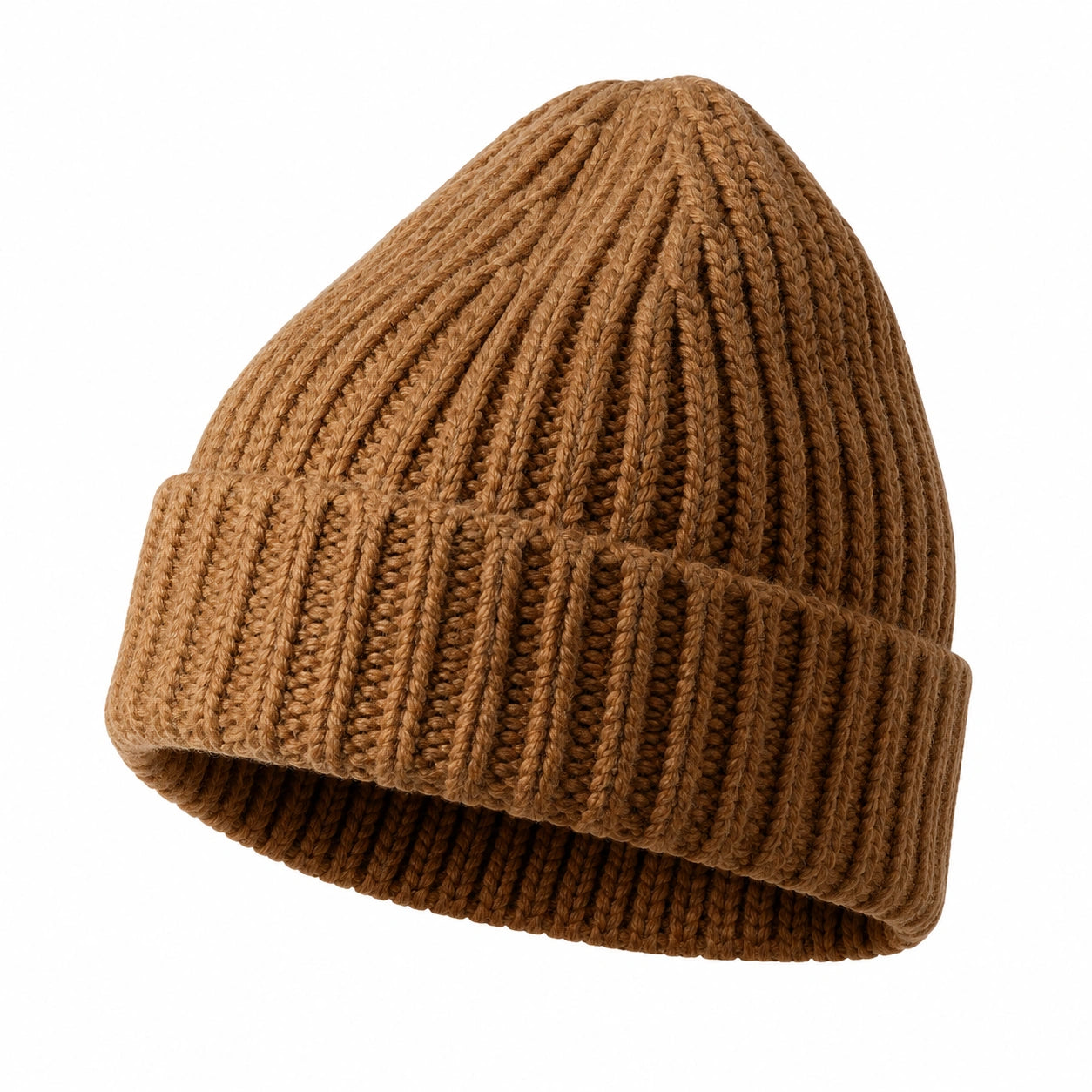 Klassische Strickmütze in Braun