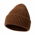 Braune Mütze mit Rippstrick für Damen und Herren