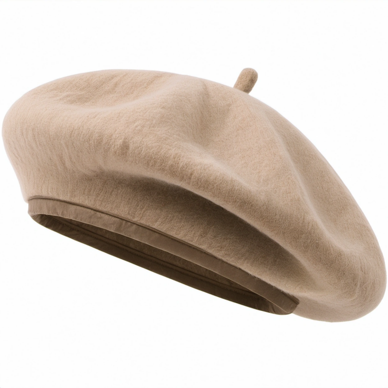 Damen Baskenmütze Beige