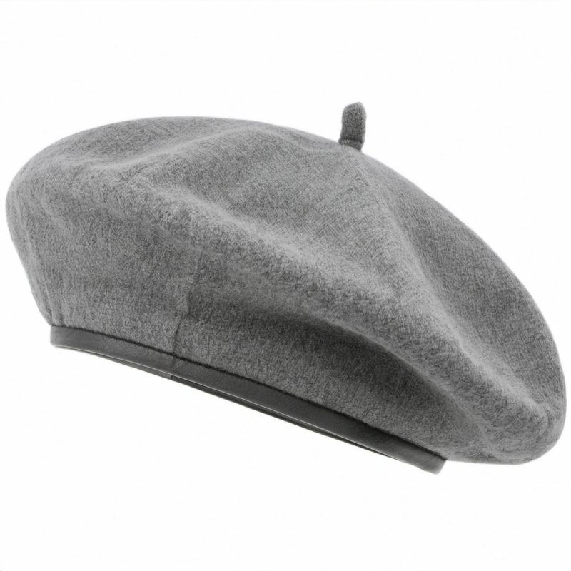Grauer Damen-Filz-Beret in Einheitsgröße
