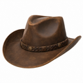 Cowboyhut Braun mit Geflochtenem Hutband