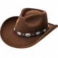 Cowboyhut mit Metallverzierungen Braun