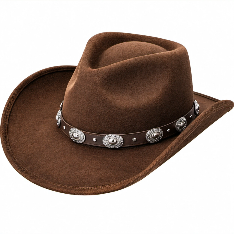 Cowboyhut mit Metallverzierungen Braun