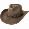 Rustikaler Westernhut mit Geflochtenem Band Braun