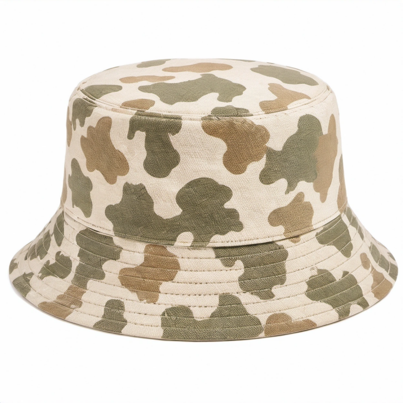 Unisex Tarnmuster Fischerhut Beige/Grün/Braun