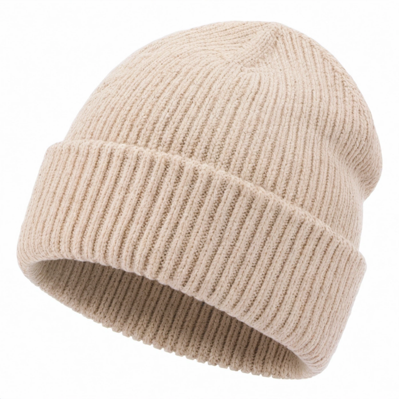 Unisex Warme Beanie Mütze Beige