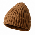 Klassische Strickmütze in Braun