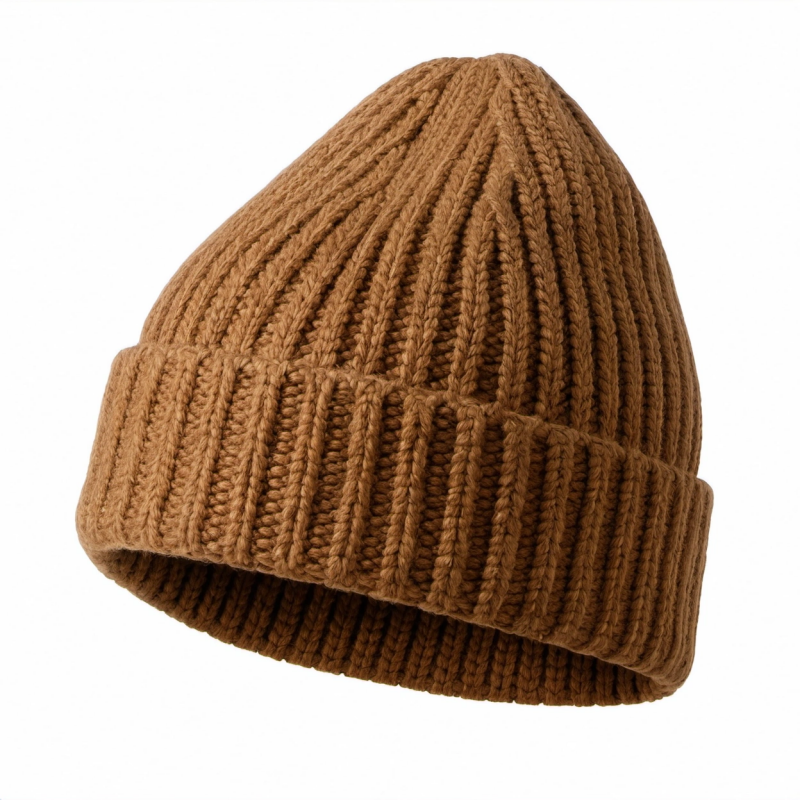Klassische Strickmütze in Braun